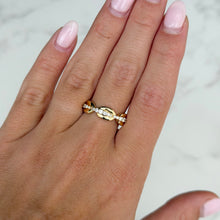 14K GOLD DIAMOND BEA RING