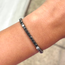 14K GOLD DIAMOND AND BLACK DIAMOND LARGE HILARY TENNIS BRACELET