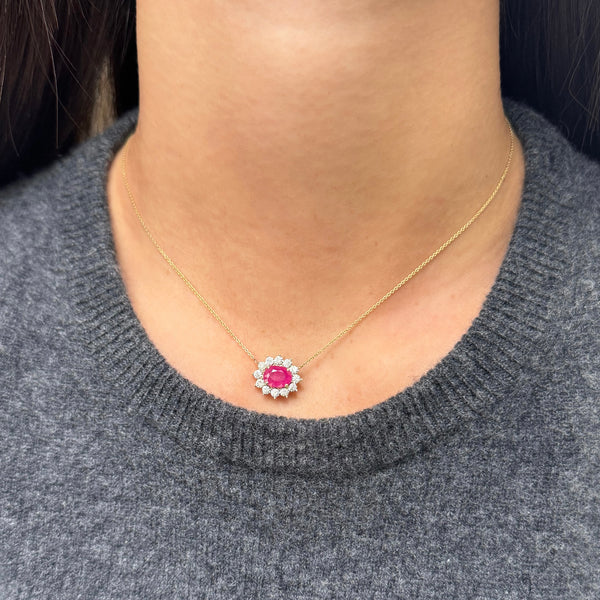 14K GOLD DIAMOND RUBY SOFIA NECKLACE