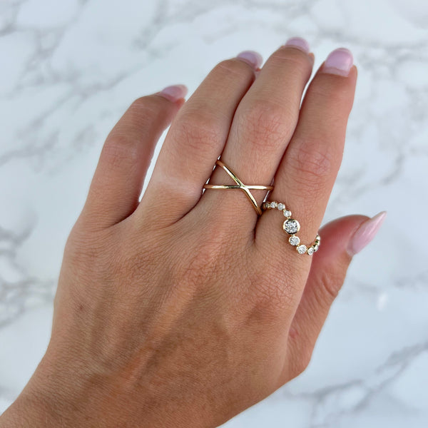 14K GOLD X RING