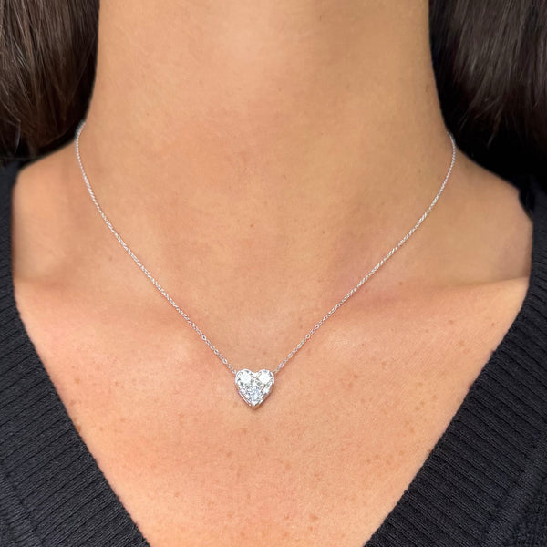 14K GOLD DIAMOND SASHA HEART NECKLACE