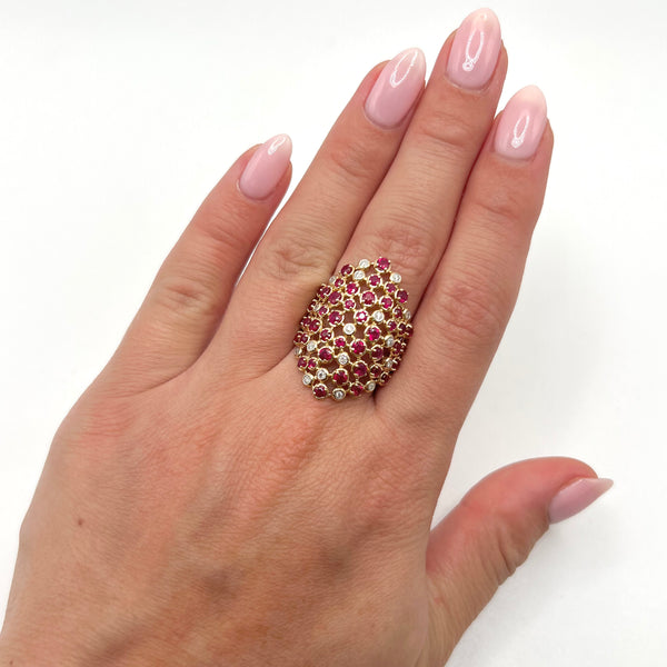 14K GOLD DIAMOND RUBY ROBYN RING