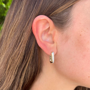14K GOLD DIAMOND SMALL KATIE HOOPS