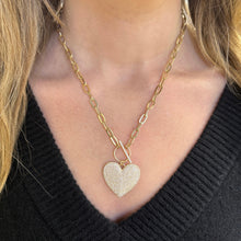 14K GOLD DIAMOND LARGE ALLY HEART NECKLACE