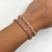 14K GOLD PINK SAPPHIRE MOLLY HEART BRACELET