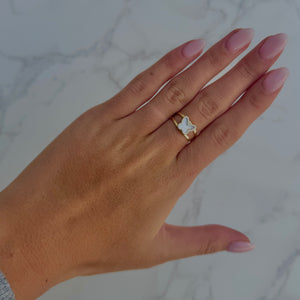 14K GOLD MOTHER OF PEARL FIONA BUTTERFLY RING