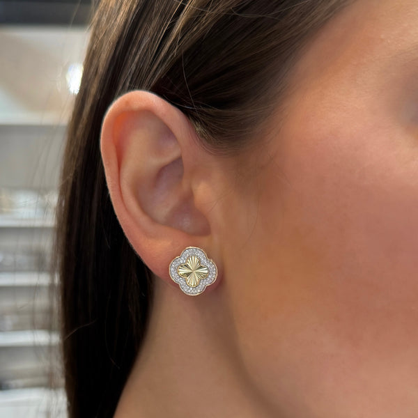 14K GOLD DIAMOND MARINA STUDS