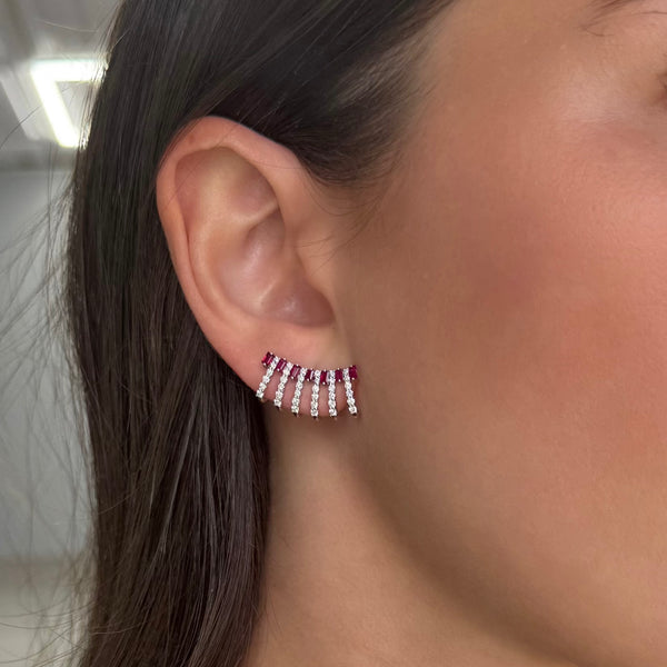 14K GOLD DIAMOND RUBY SOPHIE EARRINGS