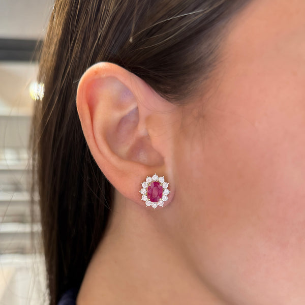 14K GOLD DIAMOND RUBY SOFIA EARRINGS