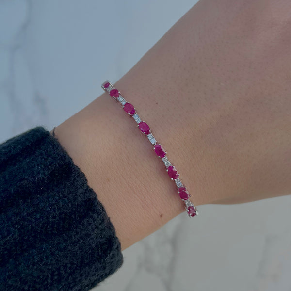 14K GOLD DIAMOND RUBY RAQUEL BRACELET