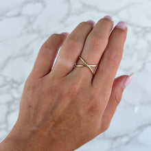 14K GOLD X RING