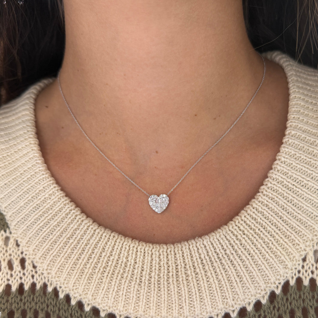 14K GOLD DIAMOND SARAH HEART NECKLACE