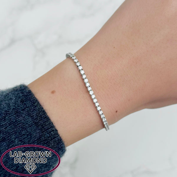 14K GOLD 3.00 CT LAB GROWN DIAMOND TENNIS BRACELET