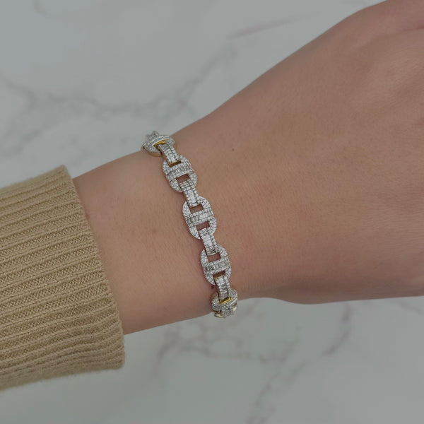 14K TWO-TONE GOLD DIAMOND AUBREY BRACELET