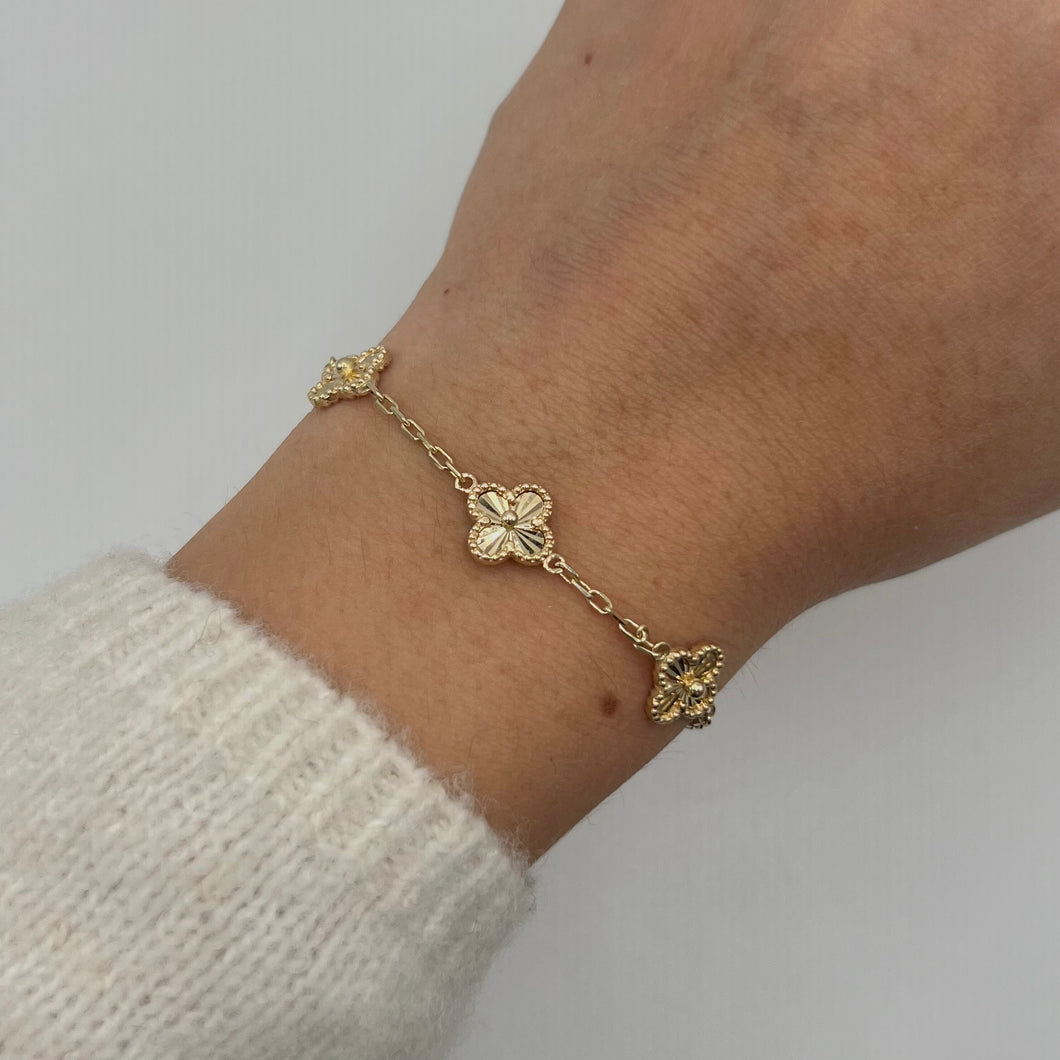 14K GOLD MINI CARLIE CLOVER BRACELET