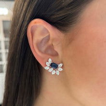 14K GOLD DIAMOND SAPPHIRE VICTORIA EARRINGS