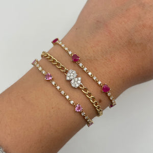 14K GOLD DIAMOND RUBY JOLIE HEART BRACELET