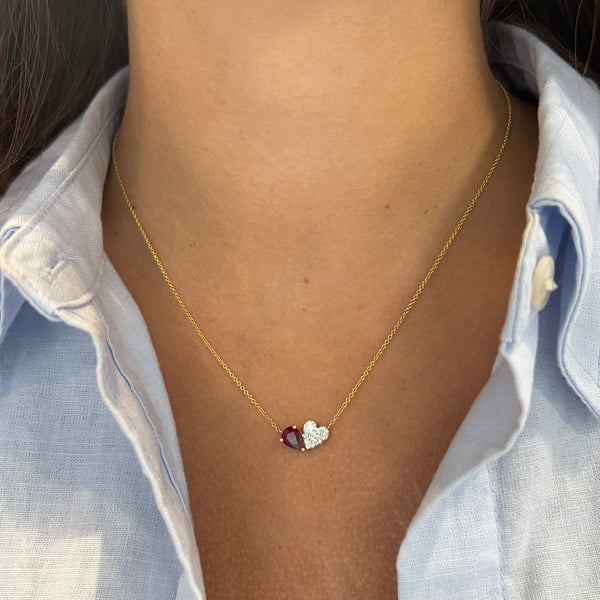 14K GOLD DIAMOND RUBY MALLORY NECKLACE