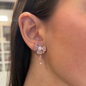 18K GOLD DIAMOND PINK FAUNA EARRINGS