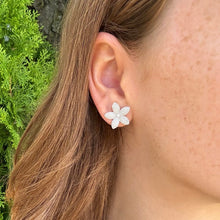 14K GOLD DIAMOND  BROOKE FLOWER STUDS