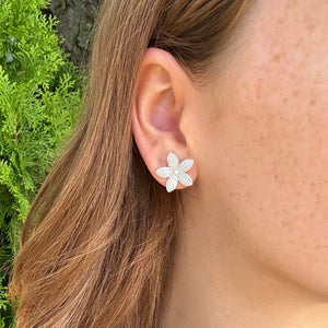 14K GOLD DIAMOND  BROOKE FLOWER STUDS