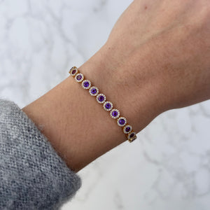 18K GOLD DIAMOND AMETHYST EDITH BRACELET