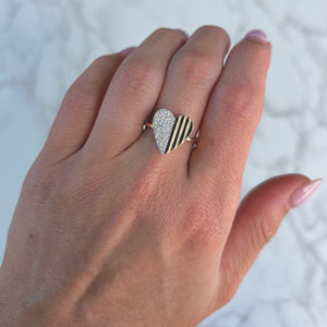 14K GOLD DIAMOND NATASHA HEART RING