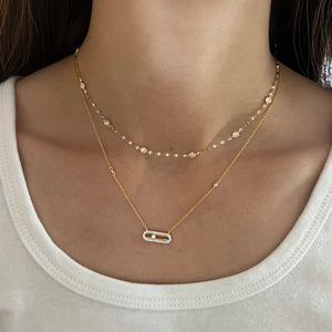 14K GOLD DIAMOND SAMMY SLIDER NECKLACE