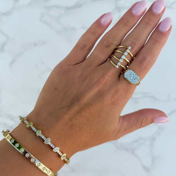 14K GOLD DIAMOND BIANCA BANGLE