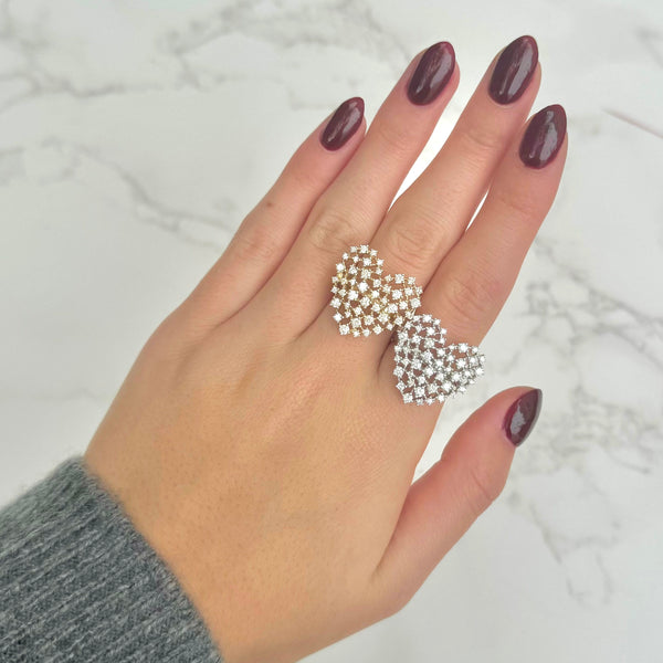 14K GOLD DIAMOND GINGER HEART RING