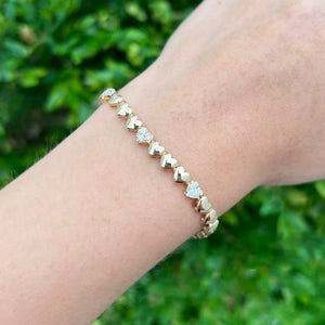 14K GOLD DIAMOND MAISY HEART BRACELET