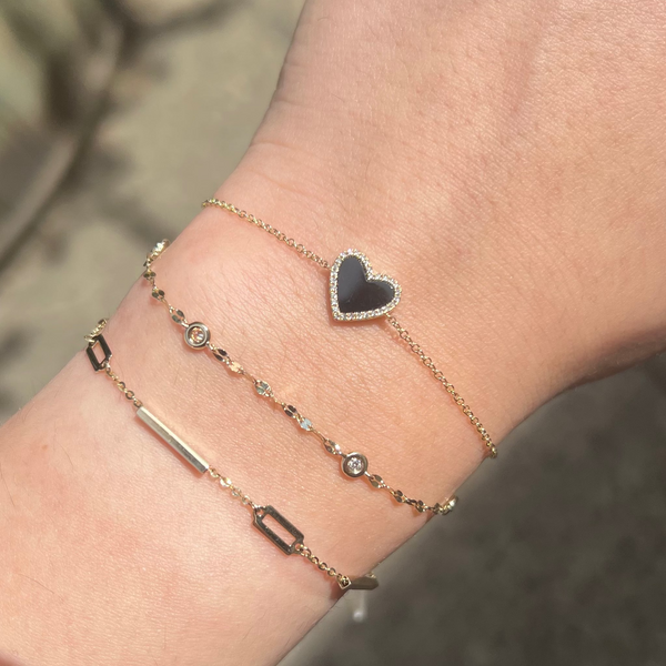 14K GOLD DIAMOND ONYX HAILEY BRACELET