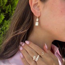 14K GOLD WHITE TOPAZ SAGE EARRINGS
