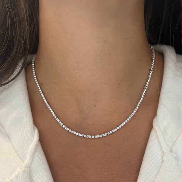 14K GOLD 4.62 CT DIAMOND CLASSIC TENNIS NECKLACE