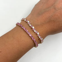 14K GOLD DIAMOND PINK SAPPHIRE CASSIE BRACELET