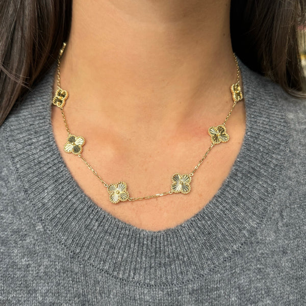 14K GOLD CARLIE MULTI CLOVER NECKLACE