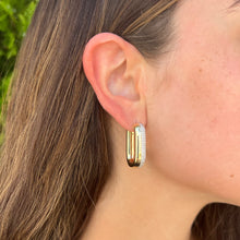 14K GOLD DIAMOND LARGE KATIE HOOPS