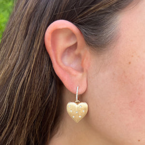 14K GOLD DIAMOND MATTE LIZZIE HEART EARRINGS