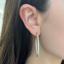 14K GOLD DIAMOND MADISON HOOPS