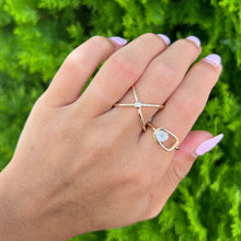 14K GOLD DIAMOND BEZEL X RING