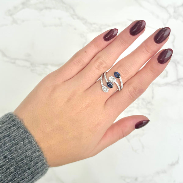 14K GOLD DIAMOND SAPPHIRE SHIRA RING