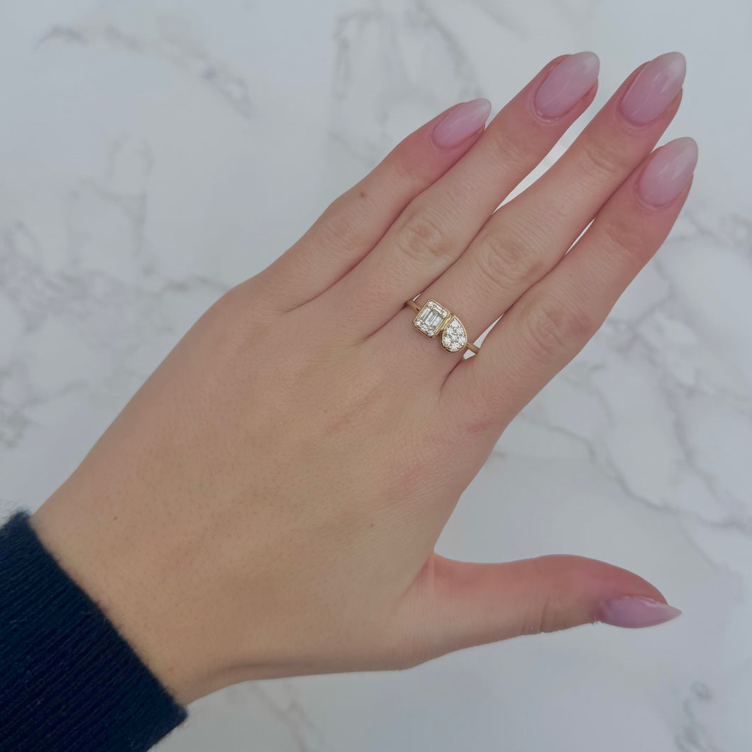 14K GOLD DIAMOND KERI RING