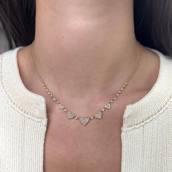 14K GOLD DIAMOND BETH HEART NECKLACE