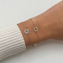 14K GOLD DIAMOND STAR OF DAVID BRACELET