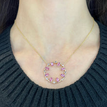 14K GOLD PINK SAPPHIRE SABRINA NECKLACE