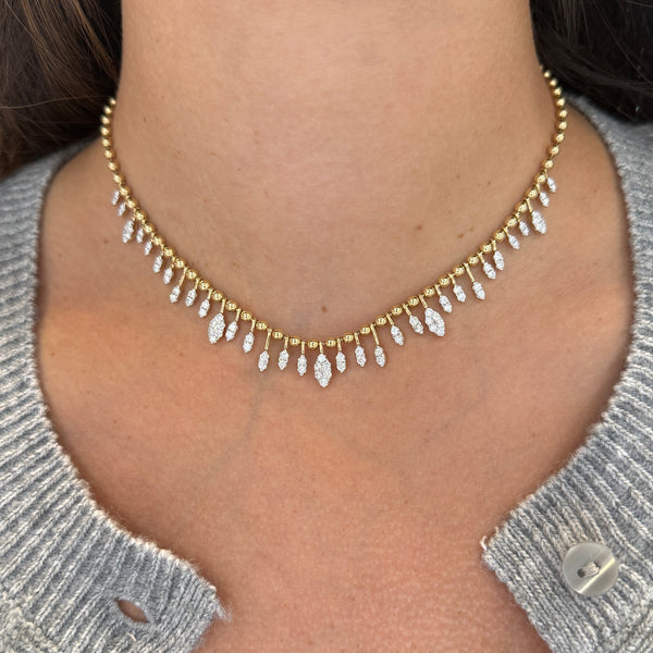 14K GOLD DIAMOND FARRAH NECKLACE