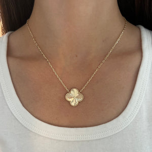 14K GOLD LARGE CARLIE CLOVER NECKLACE