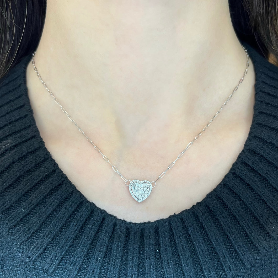 14K GOLD DIAMOND SAVANNAH HEART NECKLACE
