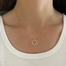 14K GOLD DIAMOND MEDIUM RACHEL STAR OF DAVID NECKLACE