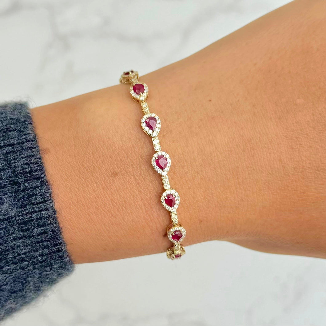 14K GOLD DIAMOND RUBY CAROLINE BRACELET